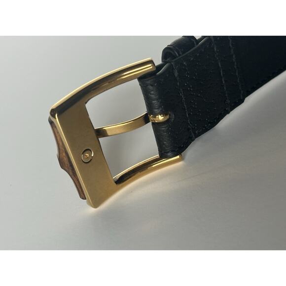 Gucci Men’s Leather Dollar Pigprint Belt Black 120/48 Italy 699954 NWT - Picture 6 of 9